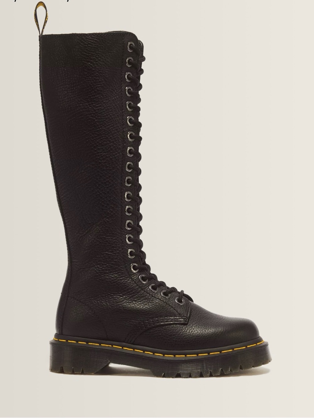 Dr. Martens Black Knee-High 20-Eye Lace-Up Combat Boots
